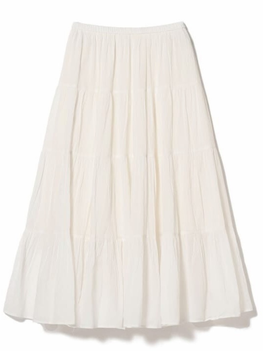 Women's Cream Tiered Maxi Skirt